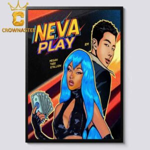 Megan Thee Stallion Feat RM BTS Neva Play Single HOTTIES X ARMY Cover CD Home Decor Poster Canvas