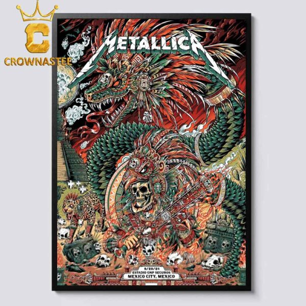 Metallica Mexico City 2024 Estadio GNP Seguros On September 29th M72 World Tour Home Decor Poster Canvas