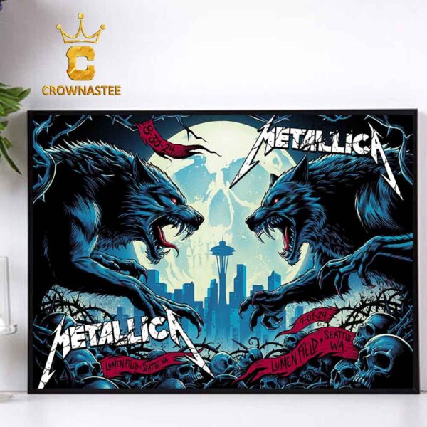 Metallica Seattle WA 2024 Lumen Field On August 30th And September 1 M72 World Tour North America Home Decor Poster Canvas