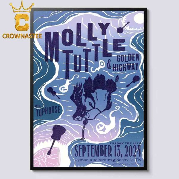 Molly Tuttle And Golden Highway Nashville TN 2024 Ryman Auditorium On September 13th Home Decor Poster Canvas