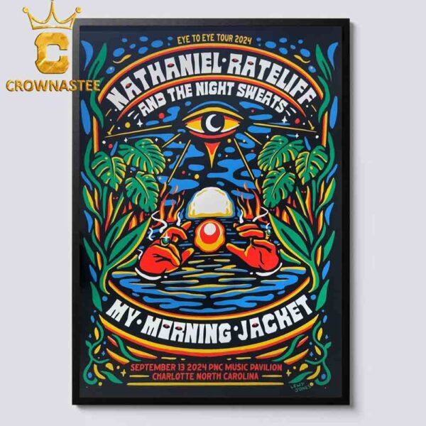 My Morning Jacket And Nathaniel Rateliff Charlotte North Carolina 2024 PNC Music Pavilion On September 13th Home Decor Poster Canvas