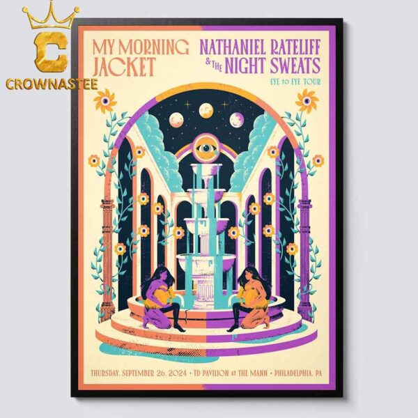 My Morning Jacket And Nathaniel Rateliff Philadelphia PA 2024 TD Pavillion At The Mann On September 26th Home Decor Poster Canvas