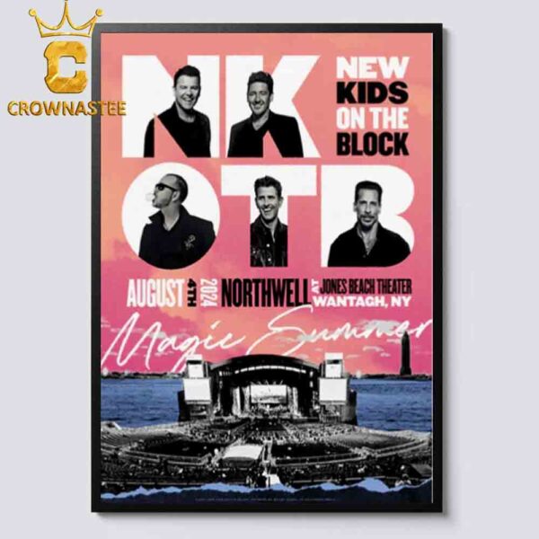 New Kids On The Block Wantagh NY 2024 At Jones Beach Theater On Agust 4th Magic Summer Tour Home Decor Poster Canvas