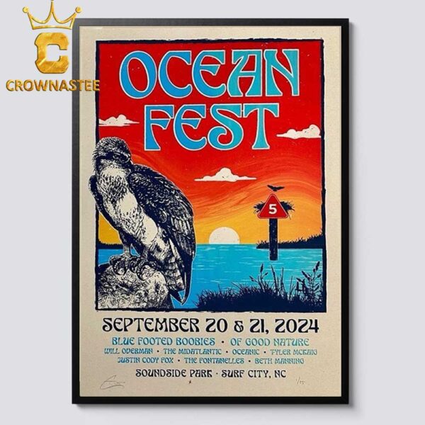 Ocean Fest Surf City NC 2024 At Soundside Park On September 20 and 21 Home Decor Poster Canvas