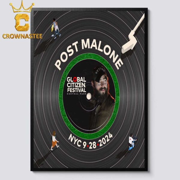 Post Malone Global Citizen Festival New York City 2024 Central Park On September 28th Home Decor Poster Canvas