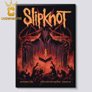 Slipknot Auburn WA 2024 White River Amphitetheater On September 7th Home Decor Poster Canvas