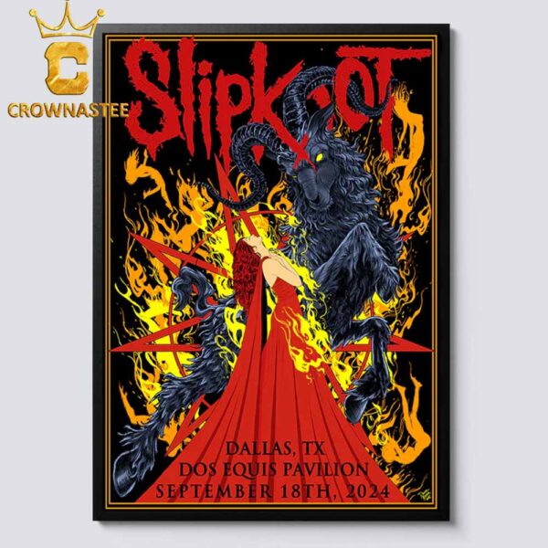 Slipknot Dallas Texas 2024 Tour Dos Equis Pavilion On September 18th Home Decor Poster Canvas