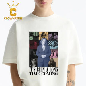 Swifties For Kamala Harris 24 It Been Along Time Coming Mock Taylor Swift Eras Tour Unisex T-Shirt