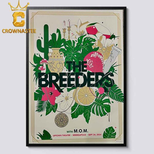 The Breeders Minneapolis MN 2024 Uptown Theater On September 24th Home Decor Poster Canvas