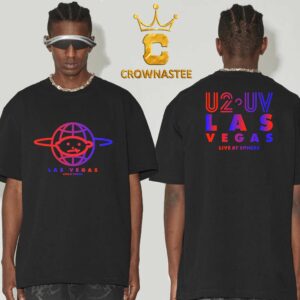 U2 Band UV Live At Sphere Gradient 2024 Achtung Baby Two Sided T-Shirt