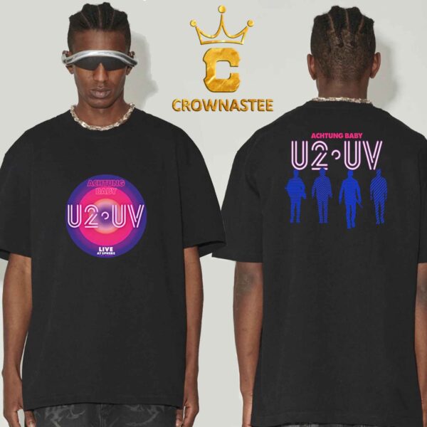 U2 Band UV Live At Sphere Gradient 2024 Logo Two Sided T Shirt