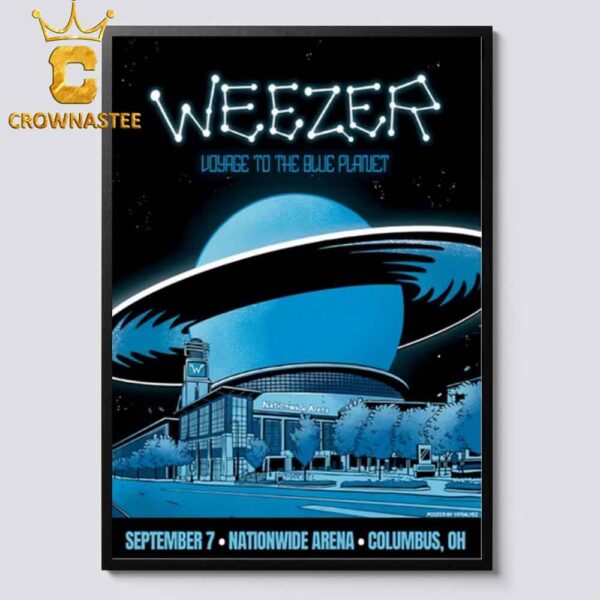 Weezer Columbus Ohio 2024 At Nationwide Arena On September 7th Home Decor Poster Canvas