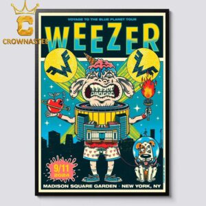 Weezer Madison Square Garden 2024 In New York NY On September 11th Voyage To The Blue Planet Tour Home Decor Poster Canvas