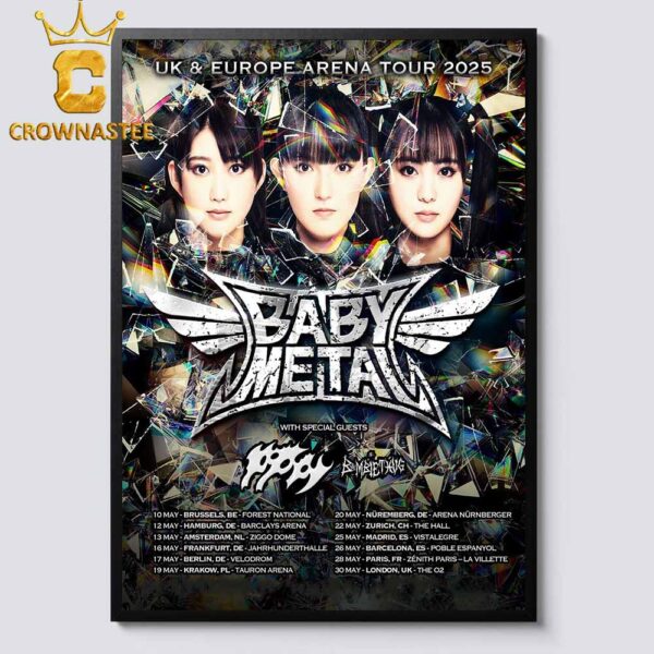 Babymetal World Tour 2024 2025 UK Europe Arena Schedule Home Decor Poster Canvas