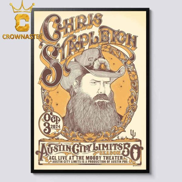 Chris Stapleton Austin City Limits Season 50 At The Moody Theater Austin PBS On October 3rd Home Decor Poster Canvas