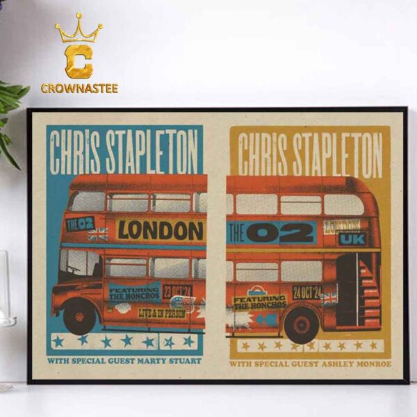 Chris Stapleton London UK 2024 The O2 Arena On October 23 24 Home Decor Poster Canvas