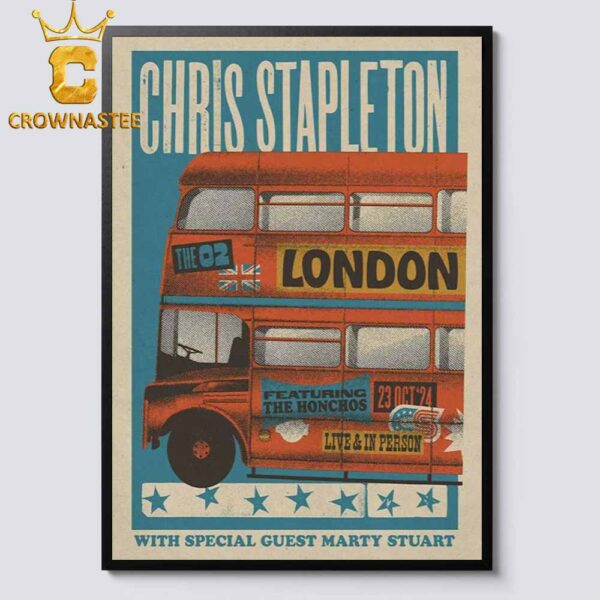 Chris Stapleton London UK 2024 The O2 Arena On October 23 Home Decor Poster Canvas