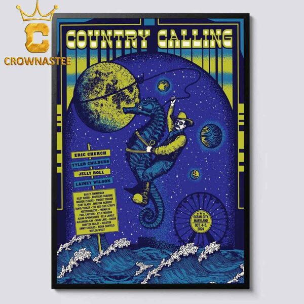 Country Calling Festival 2024 In Ocean City Mary Land On October 4th And 5th Home Decor Poster Canvas