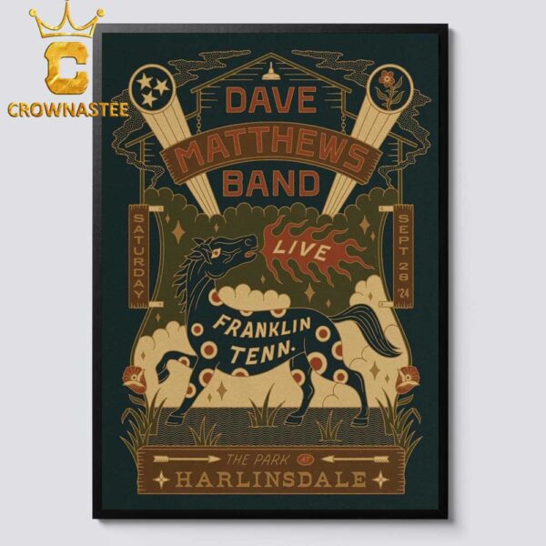 Dave Matthews Band Franklin Tennessee 2024 The Park Harlinsdale On September 28th Home Decor Poster Canvas