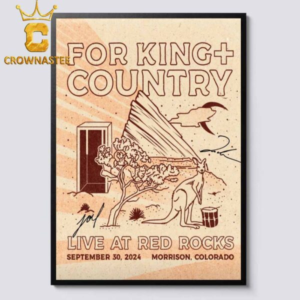 For King And Country Morrison Colorado 2024 Red Rocks Amphitheater On September 30th Home Decor Poster Canvas