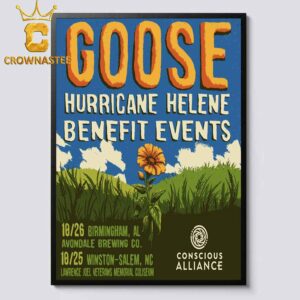 Goose The Band Winston Salem NC And Birmingham AL 2024 Avondale Brewing Co Lawrence Joel Veterans Memorial Coliseum On October 25 26 Poster Decor