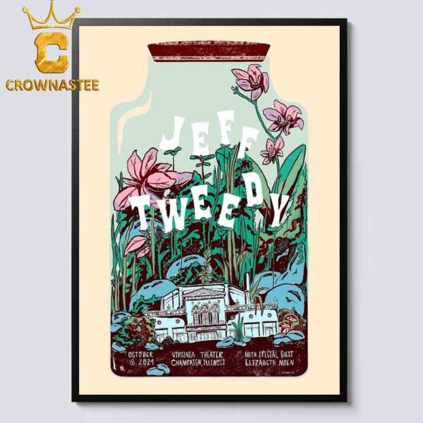 Jeff Tweedy Champaign Illinois 2024 Virginia Theater On October 18th Home Decor Poster Canvas