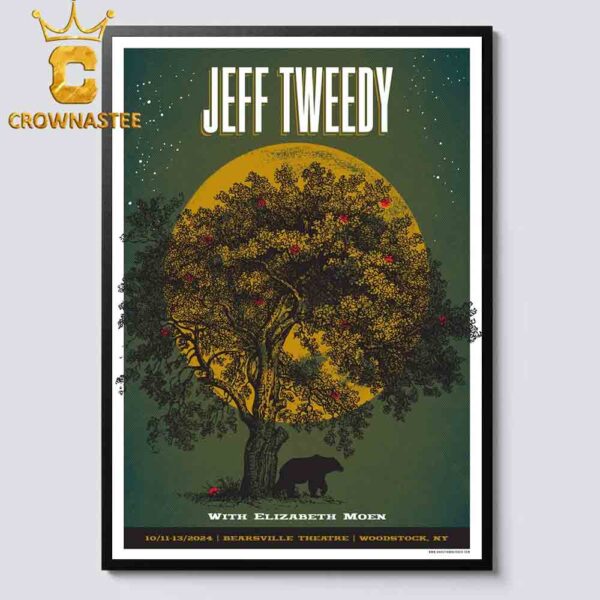 Jeff Tweedy Woodstock NY 2024 Bearsville Theatre On October 10th 13th Home Decor Poster Canvas