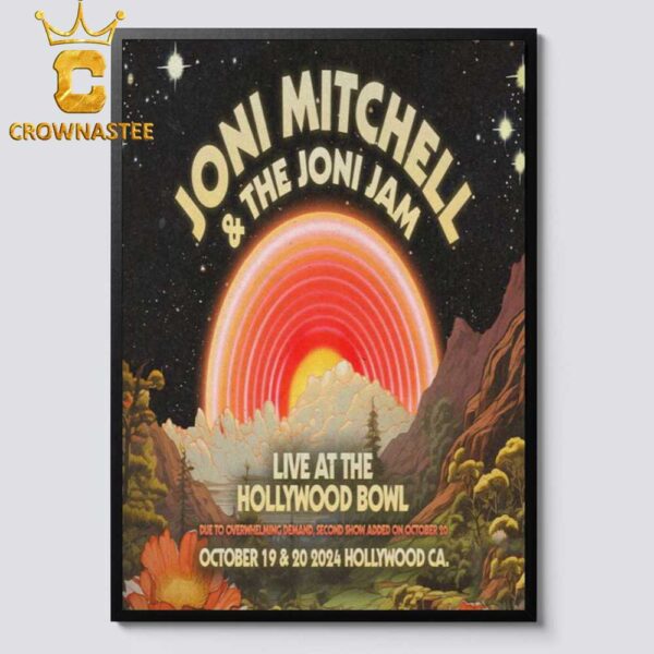 Joni Mitchell Hollywood CA 2024 At Hollywood Bowl On October 19th And 20th Home Decor Poster Canvas