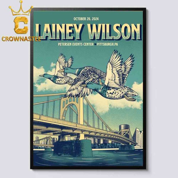 Lainey Wilson Pittsburgh PA 2024 On Petersen Event Center On October 26th Home Decor Poster Canvas