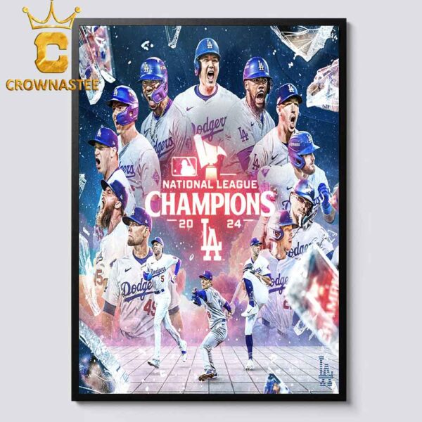 Los Angeles Dodgers The 2024 National League Champions Home Decor Poster Canvas