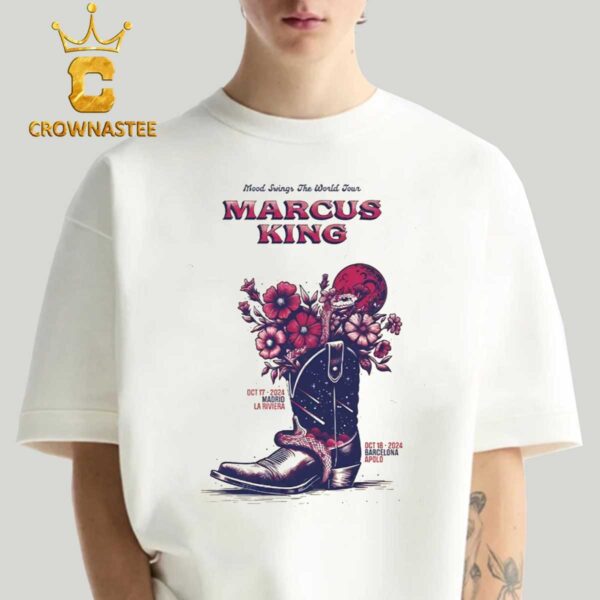 Marcus King Lariviera Madrid And Apolo Barcelona 2024 On October 17th 18th Mood Swings The World Tour Classic T-Shirt