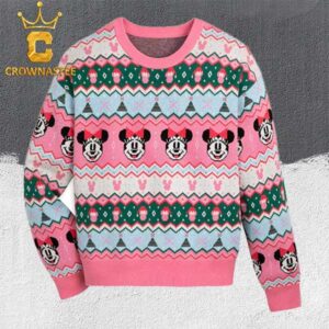 Mickey Mouse Disney Holiday Ugly Christmas Pink Sweater