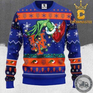 New York Mets MLB Grinch Christmas Holiday Ugly Sweater