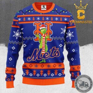 New York Mets MLB Grinch Funny Christmas Holiday Ugly Sweater