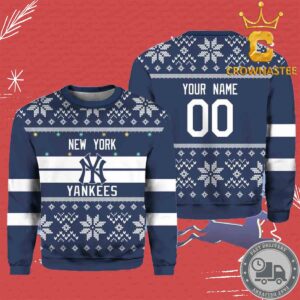 New York Yankees MLB Custom Name Christmas Holiday Ugly Sweater