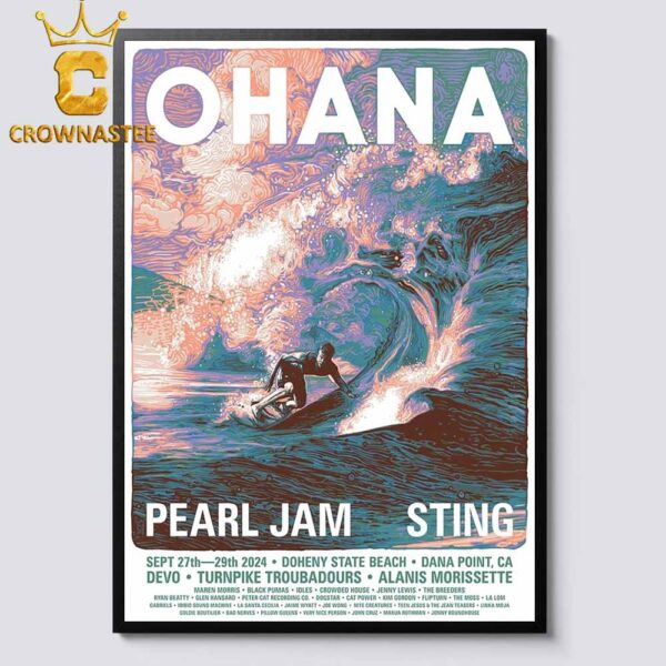 Ohana Festival Dana Point CA 2024 Doheny State Beach From September 27th To 29th Home Decor Poster Canvas