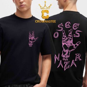 Osees Band Hand Nazar Pink Ink Two Sided Hoodie T-Shirt