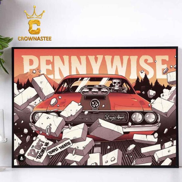 Pennywise Tacoma WA 2024 Temple Theatre On October 12th Home Decor Poster Canvas