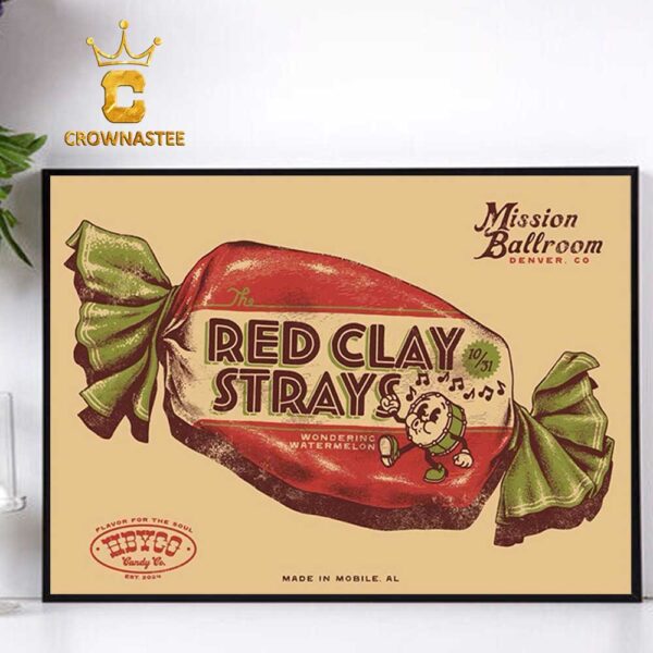 Red Clay Strays Denver CO Halloween 2024 Mission Ballroom On October 31th Green And Red Version Home Decor Poster Canvas