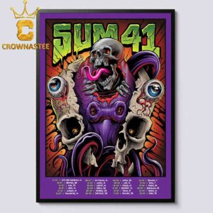 SUM 41 Europe And UK Tour 2024 Dates Schedule Home Decor Poster Canvas