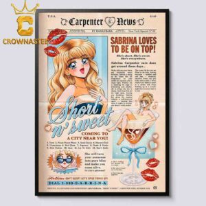 Sabrina Carpenter News Loves To Be On Top Short N Sweet Home Decor Poster Canvas