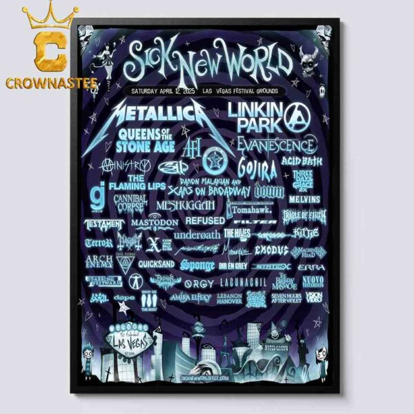 Sick New World 2025 Las Vegas Festival Grounds On April 12th Lineup Home Decor Poster Canvas