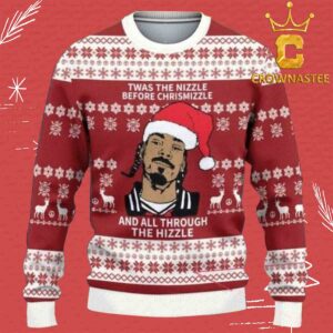 Snoop Dogg Twas The Nizzle Before Chrismizzle And All Through The Hizzle Christmas Holiday Ugly Sweater