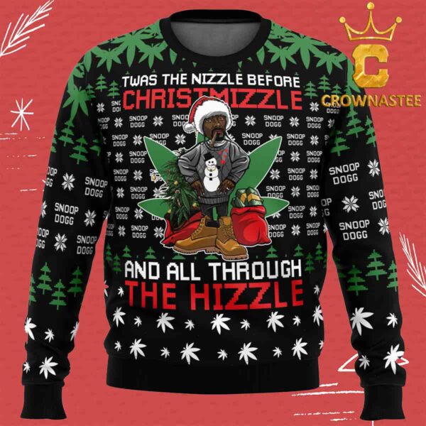 Snoop Dogg Twas The Nizzle Before Chrismizzle And All Through The Hizzle Ugly Christmas Sweater