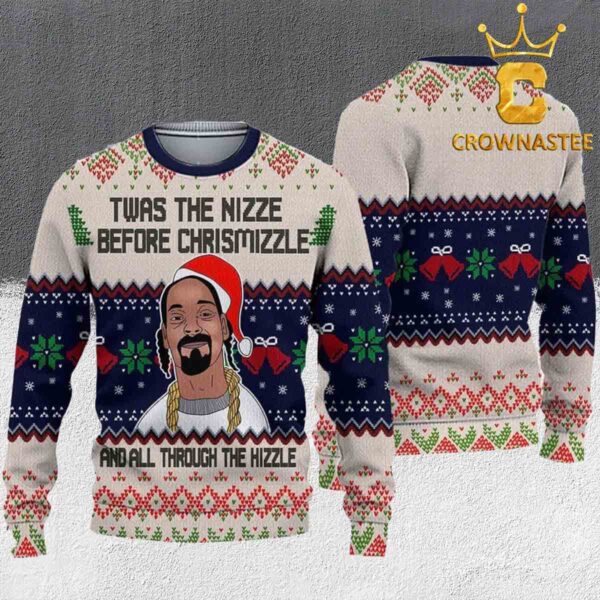 Snoop Dogg Twas The Nizzle Before Chrismizzle Christmas Holiday Ugly Sweater