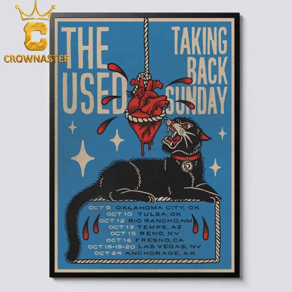 Taking Back Sunday Tour Dates 2024 The Used On October Home Decor Poster Canvas