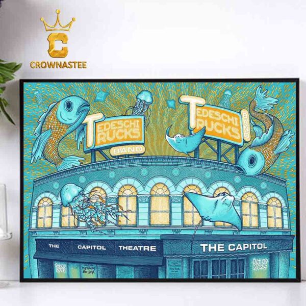 Tedeschi Trucks Band Port Chester NY 2024 The Capital Theatre On October 8th And 9th Match Up Home Decor Poster Canvas