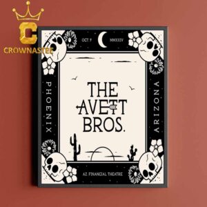 The Avett Brothers Phoenix Azizona 2024 AZ Financial Theatre On October 9th Home Decor Poster Canvas