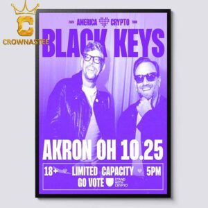 The Black Keys Akron OH 2024 America Crypto Tour On October 25th Home Decor Poster Canvas