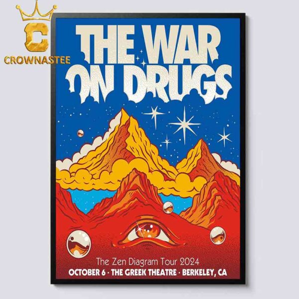 The War On Drugs Berkley California 2024 Greek Theatre On October 8th Home Decor Poster Canvas